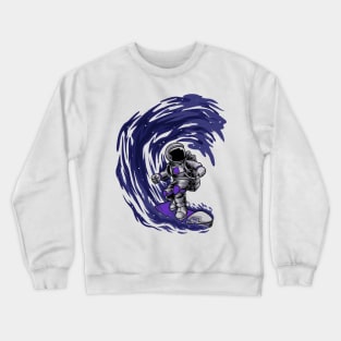 astronaut surfing Crewneck Sweatshirt